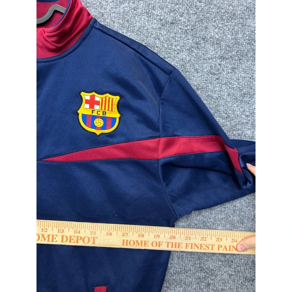 FC Barcelona Barca Track Jacket Men Navy Red Full Zip Crest Barca Sports - Small
